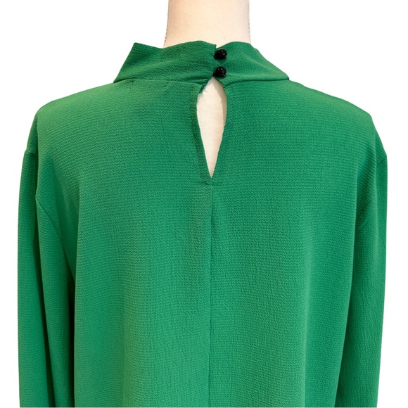 NWOT Boohoo Green Long Sleeve Blouse with Neck Ties - Bow! | Size US 10 - Picture 11 of 12